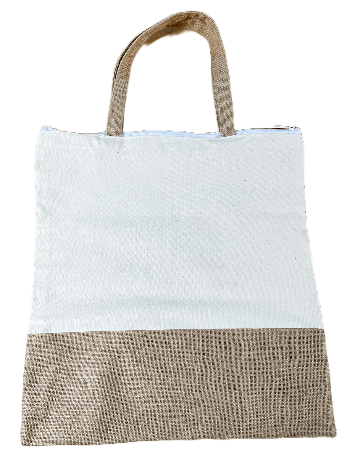 Jute and Canvas Tote – front view