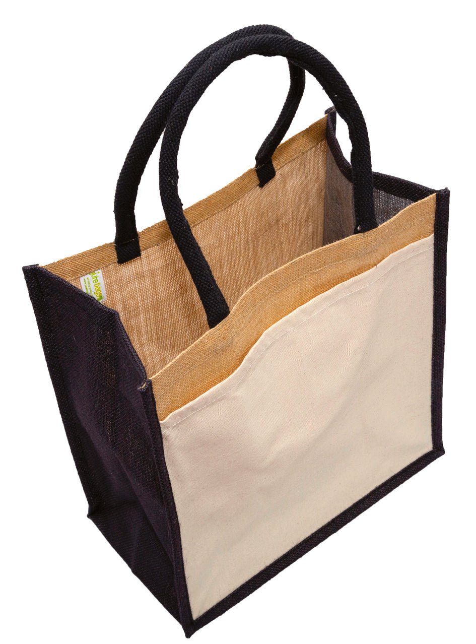 Colour Jute Shopper with a Pocket – product view