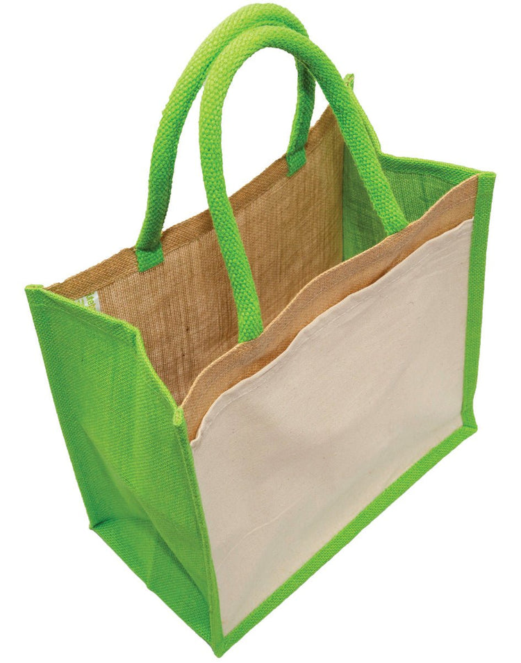 Colour Jute Shopper with a Pocket – product view
