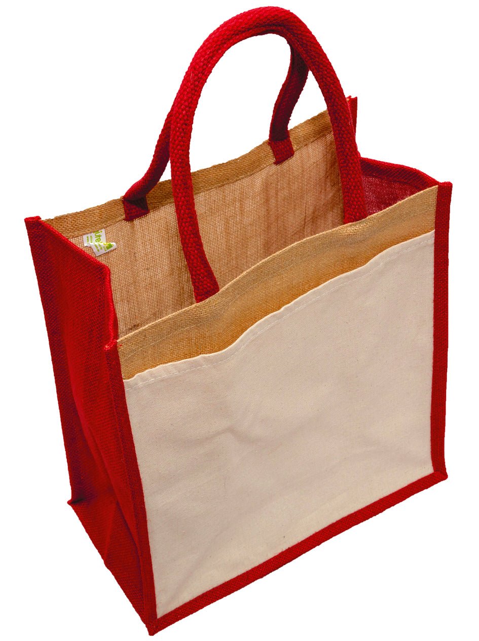 Colour Jute Shopper with a Pocket – product view