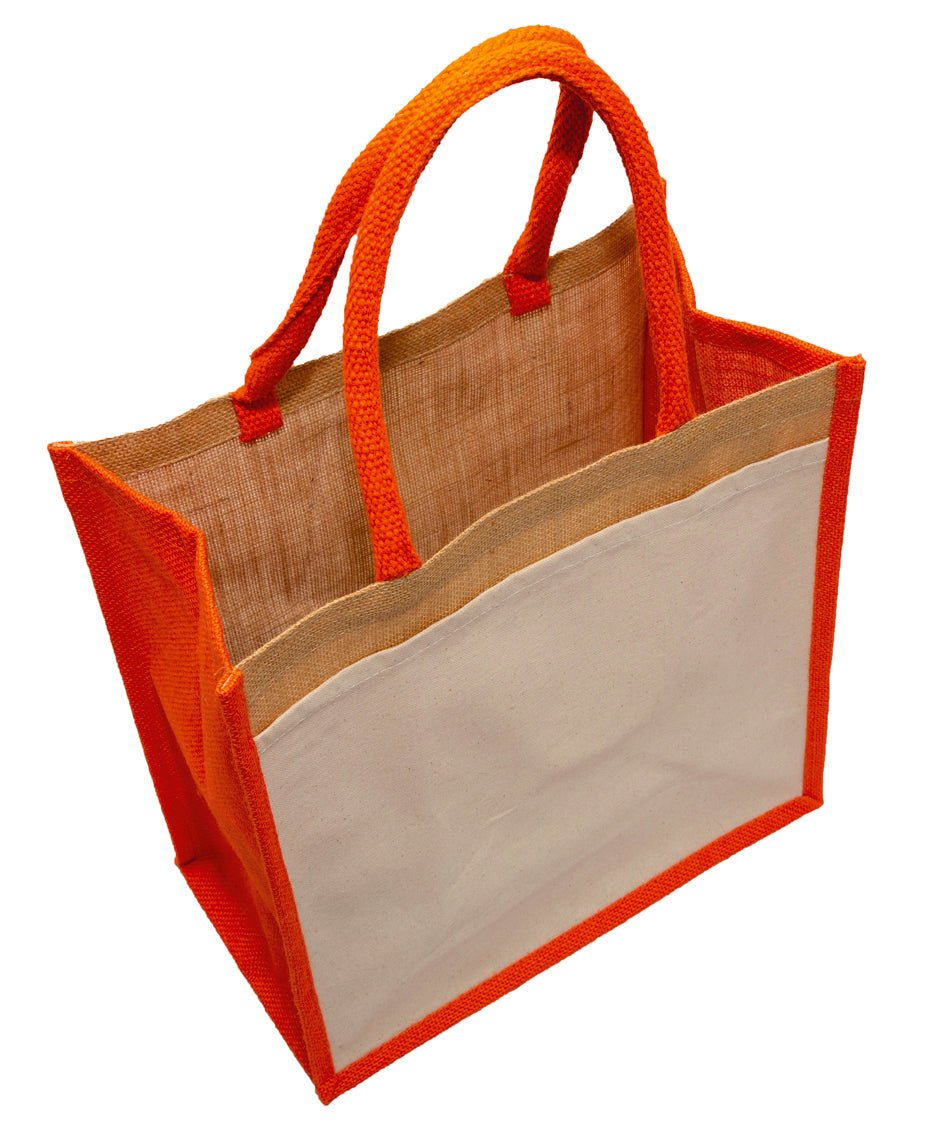 Colour Jute Shopper with a Pocket – product view