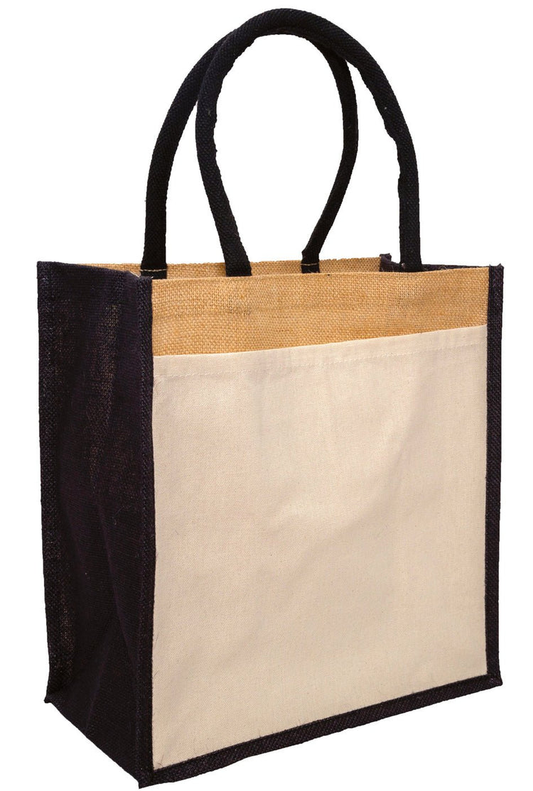 Colour Jute Shopper with a Pocket – product view