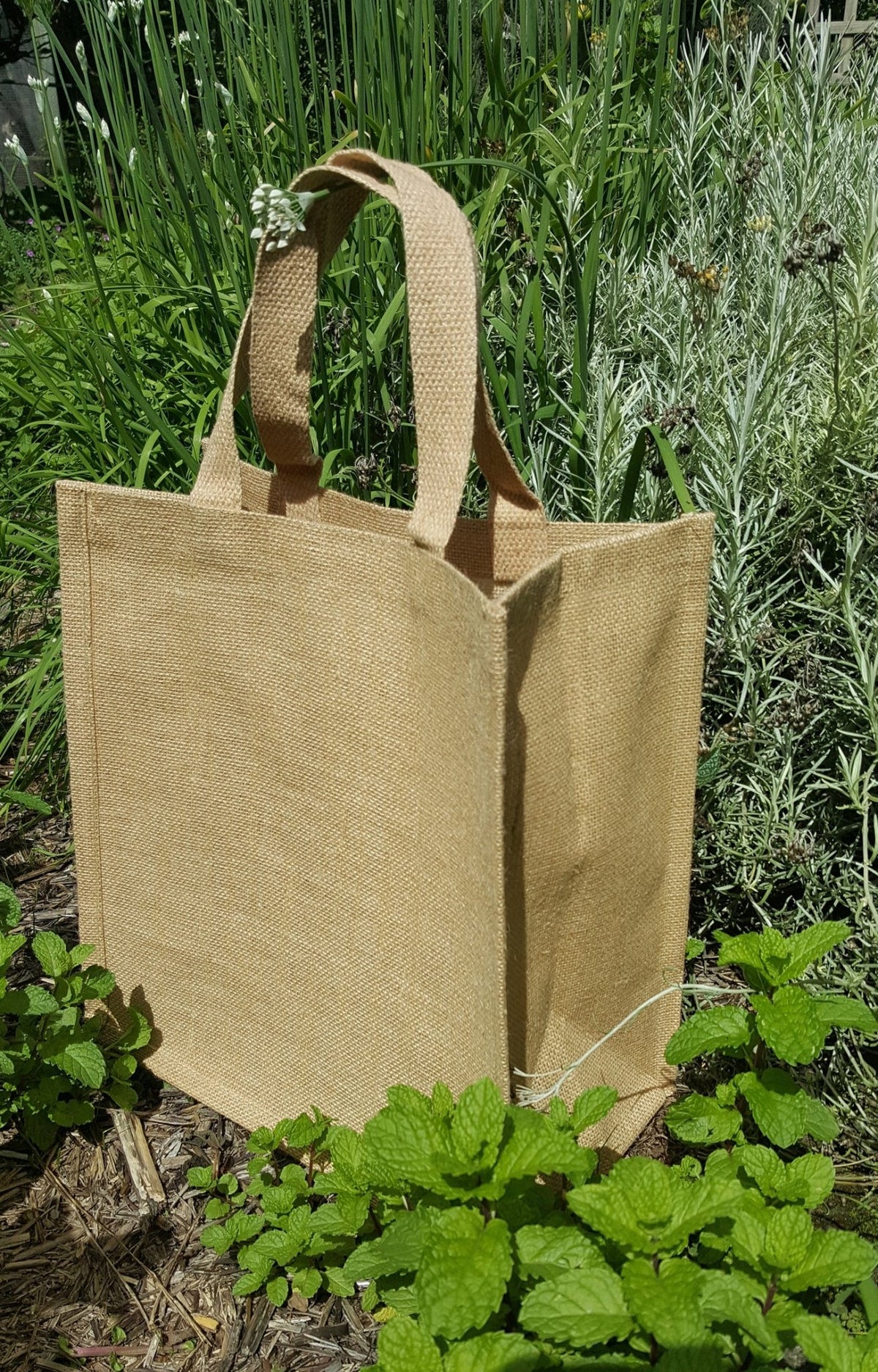 Hessian Shopping Bag – shown outdoors