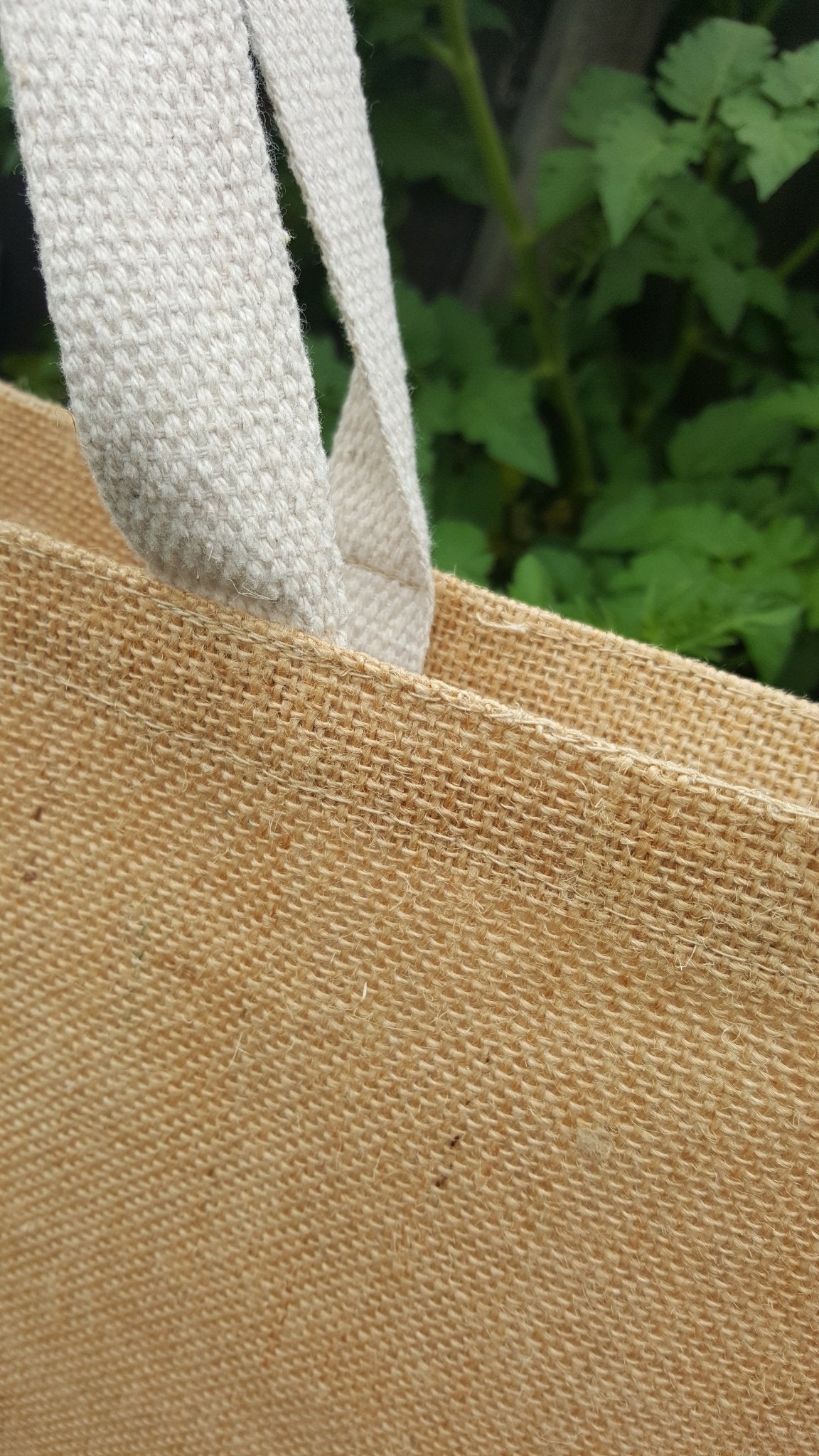 Large Hessian Market Bag – close-up detail