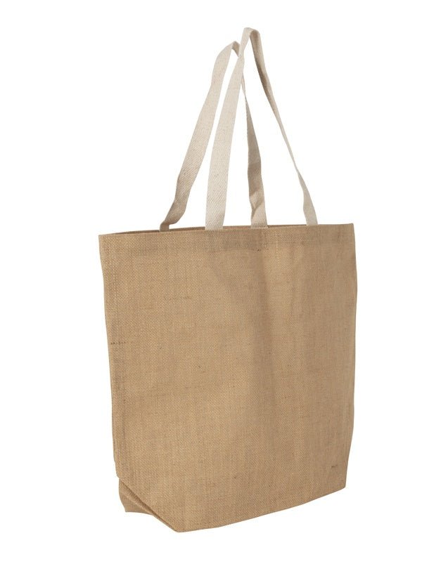 Large Hessian Market Bag – side view