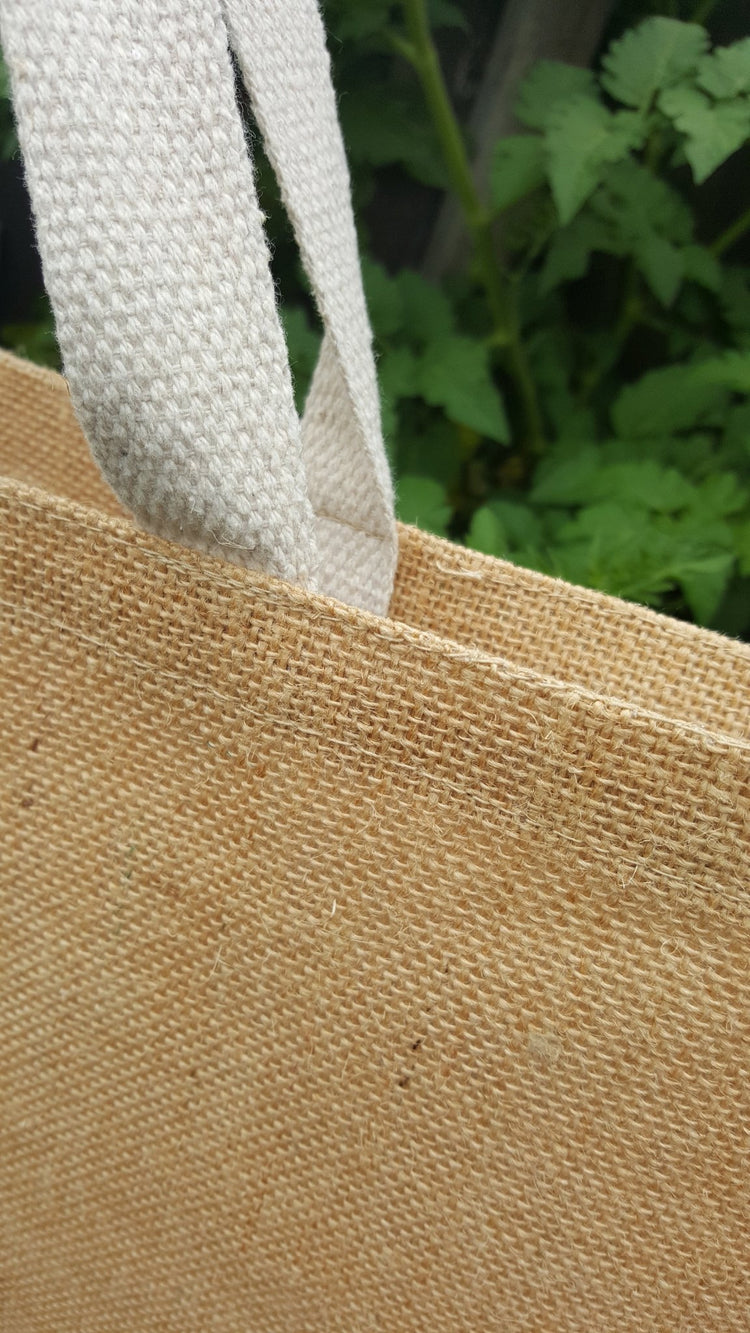 Large Jute Market Bag – close-up detail